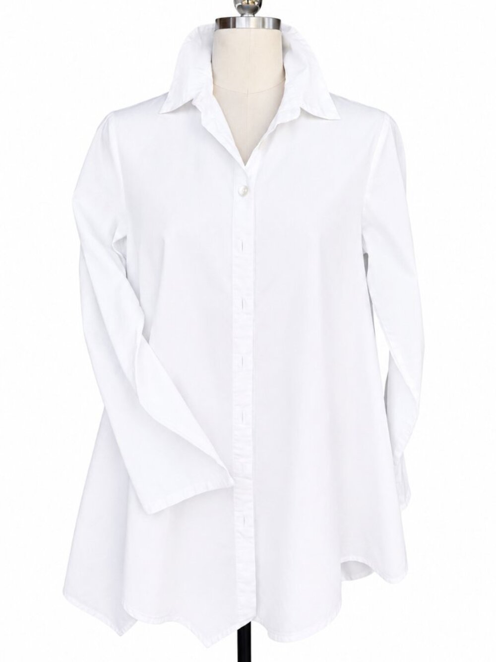💋NWOT Gorgeous Crisp White Button-up Tunic by Tulip | Extra Small 💋